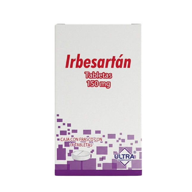 Irbesartán 150 mg Caja con 14 Tabletas