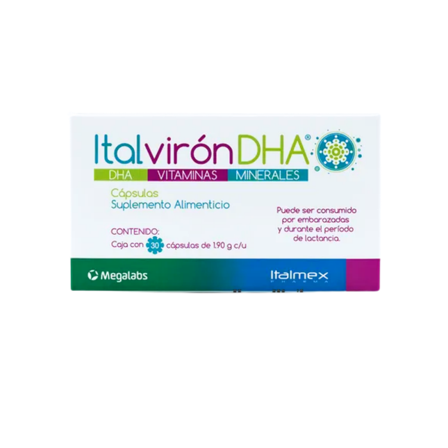 Italvirón DHA Suplemento Alim 1.9 gr Caja con 30 Cápsulas