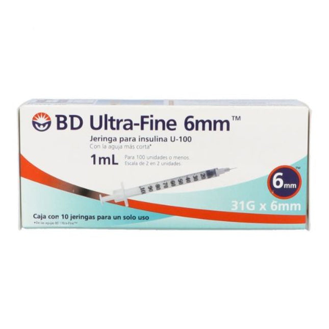 Jeringa B.D Insulina 1 ml con 10 (31G X 6mm)