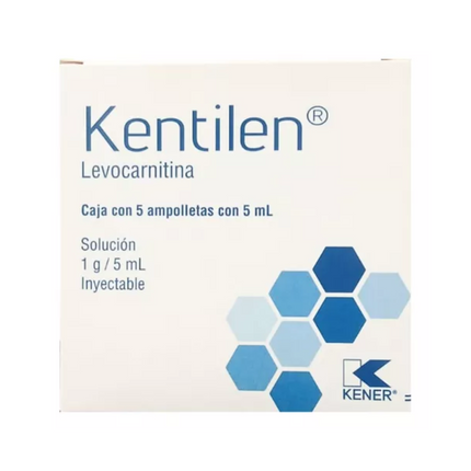 Kentilen (Levocarnitina) 1 g Caja con 5 Ampolletas Inyectables