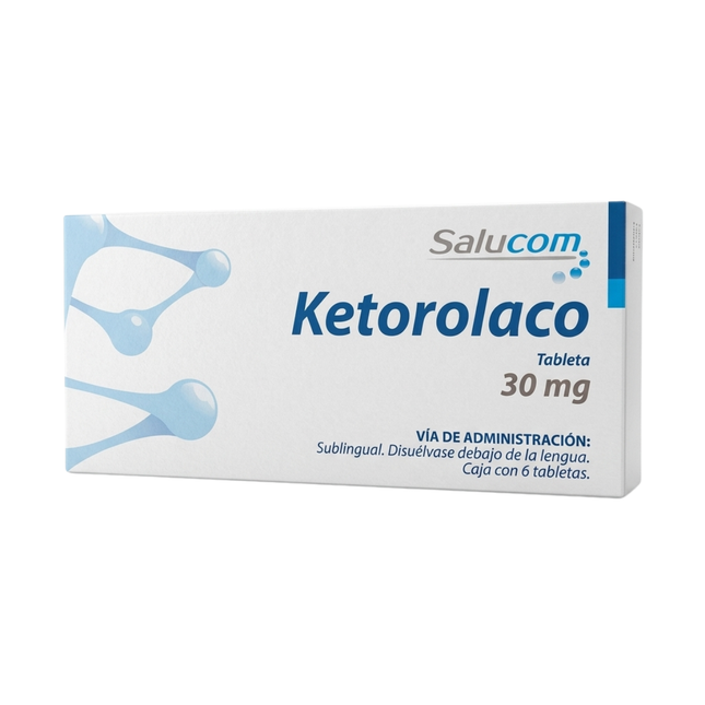Ketorolaco 30 mg Sublingual Caja con 6 Tabletas