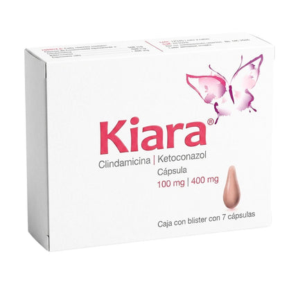 Kiara (Clindamicina / Ketoconazol) Caja con 7 Cápsulas Vaginales