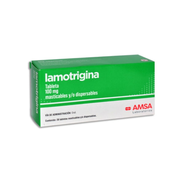 Lamotrigina 100 mg Caja con 28 tabletas AMSA Laboratorios
