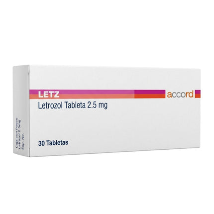 Letz (Letrozol) 2.5 mg Caja con 30 Tabletas