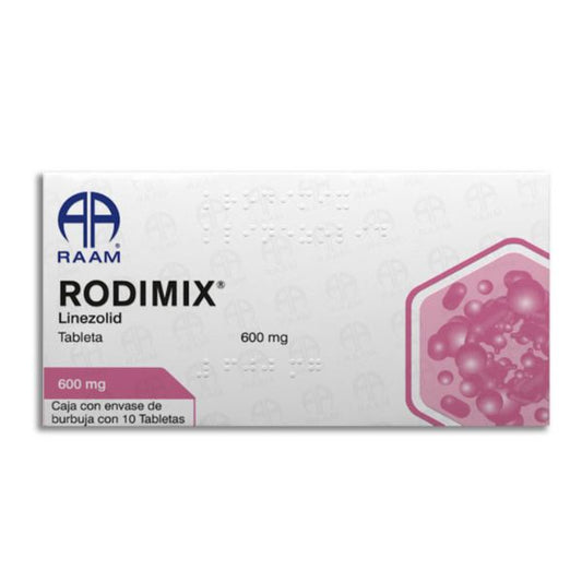 Rodimix (Linezolid) 600 mg Caja con 10 Tabletas