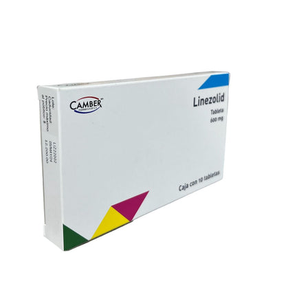 Linezolid 600 mg caja con 10 tabletas Laboratorios Camber