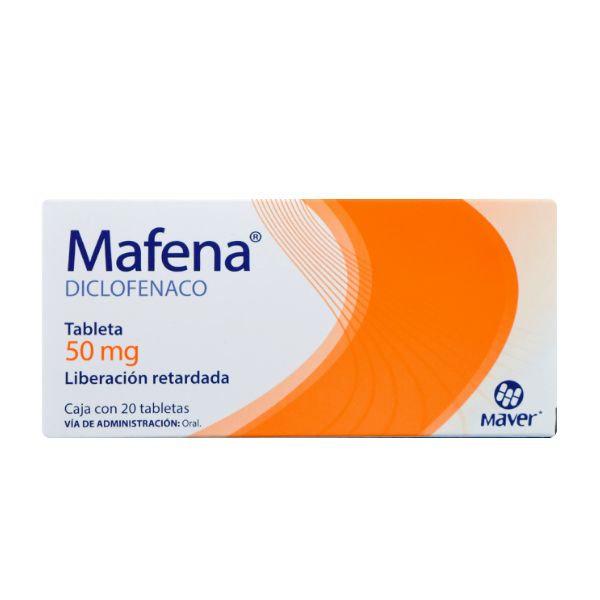 Mafena (Diclofenaco) 50 mg Caja con 20 Tabletas