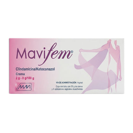 Mavifem (Clindamicina/Ketoconazol) 2g/8g/100g Caja con Tubo de 30 g de Crema