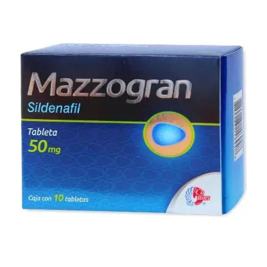 Mazzogran (Sildenafil) 50 mg Caja con 10 Tabletas