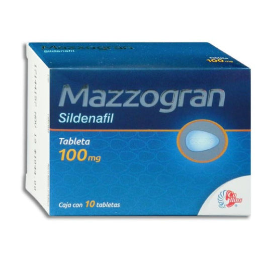 Mazzogran (Sildenafil) 100 mg Caja con 10 Tabletas