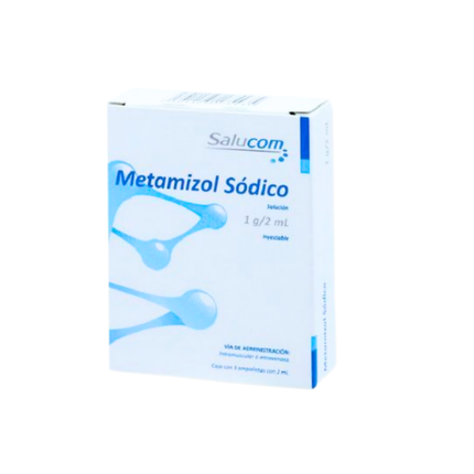 Metamizol Sódico 1g/2ml Caja con 3 Ampolletas Salucom PiSA