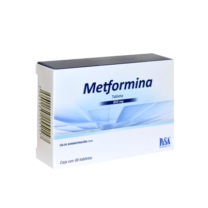 Metformina 850 mg Caja con 30 Tabletas