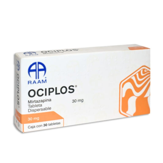 Ociplos (Mirtazapina) 30 mg Tableta Dispersable Caja con 30 Tabletas