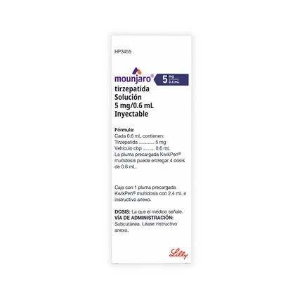 Mounjaro (Tirzepatida) Solución 5mg/0.6ml Inyectable | Lab. Lilly