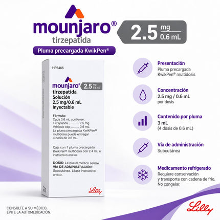 Mounjaro 2.5 mg / 0.6 mL con 3 mL KwikPen Pluma Precargada
