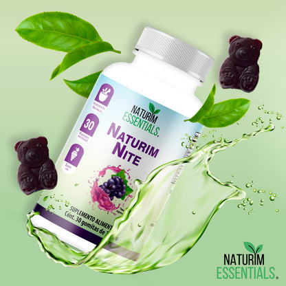 Naturim Nite Gomitas de Valeriana Frasco con 30 Gomitas Sabor Uva Adulto