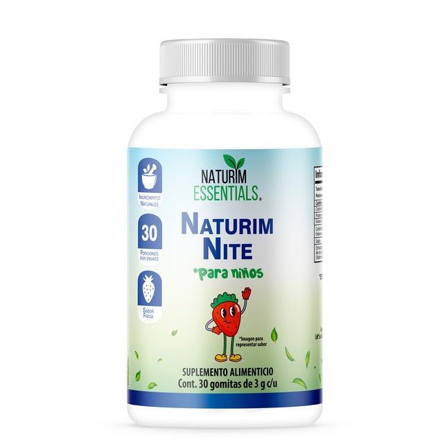 Naturim Nite Kids Gomitas de Valeriana Frasco con 30 Gomitas Sabor Fresa Para Niños