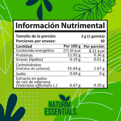 Naturim Nite Gomitas de Valeriana Frasco con 30 Gomitas Sabor Uva Adulto