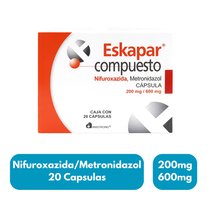 Eskapar Nifuroxazida/Metronidazol 200mg/600mg 20 Capsulas