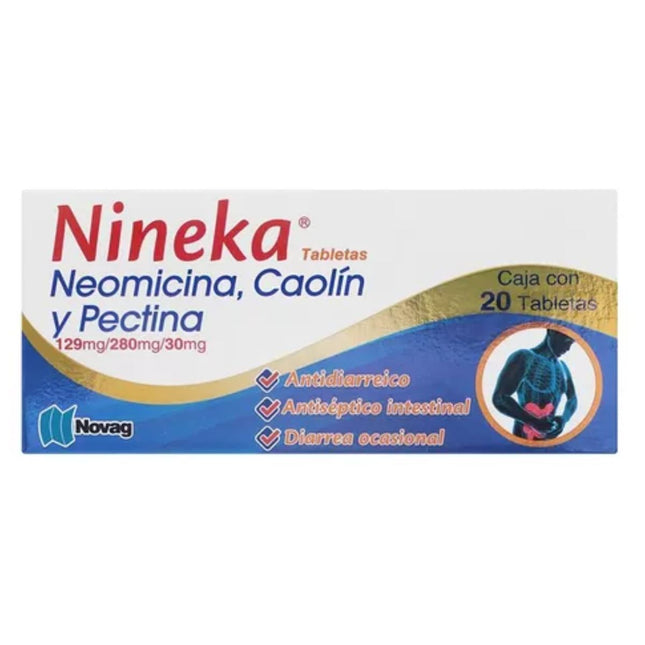 Nineka (Neomicina Caolín Pectina) Caja con 20 Tabletas