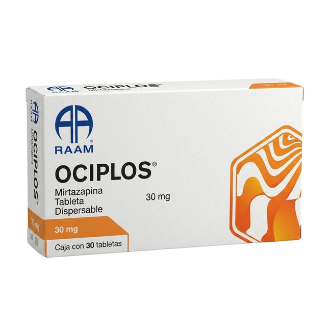 Ociplos (Mirtazapina) 30 mg Tableta Dispersable Caja con 30 Tabletas