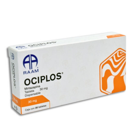 Ociplos (Mirtazapina) 30 mg Tableta Dispersable Caja con 30 Tabletas