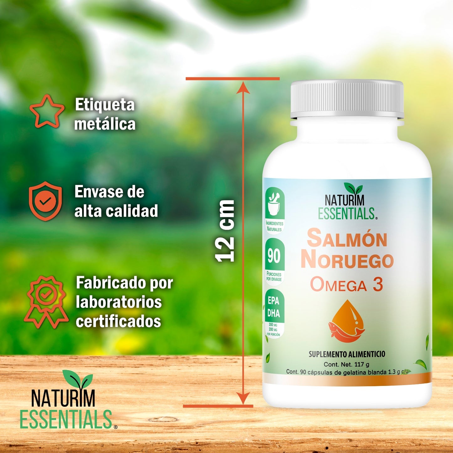 Omega 3 de Salmón Noruego Naturim Essentials Frasco con 90 Cápsulas