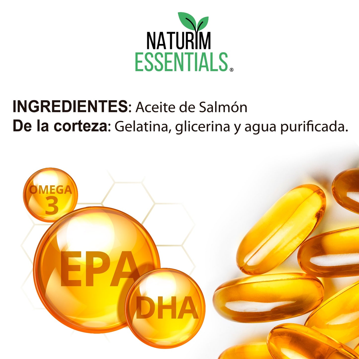 Omega 3 de Salmón Noruego Naturim Essentials Frasco con 90 Cápsulas