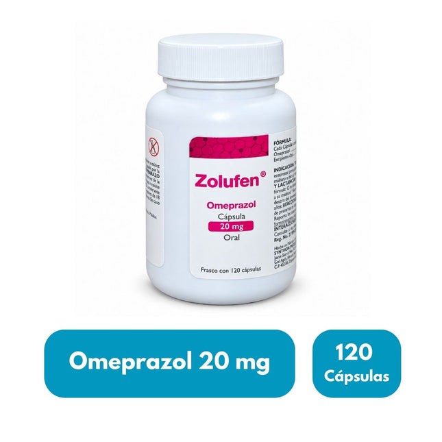 Zolufen (Omeprazol) 20 mg Frasco con 120 Cápsulas | Novonafar