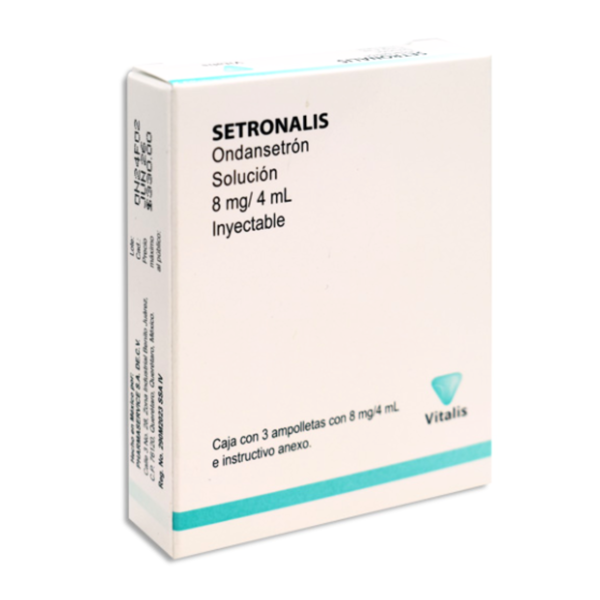 Setronalis (Ondansetron) 8 mg/4 mL Caja con 3 Ampulas Inyectables