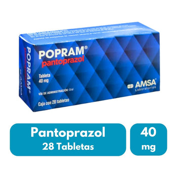 Popram (Pantoprazol) 40 mg caja con 28 tabletas | AMSA – Farmacia Sanorim