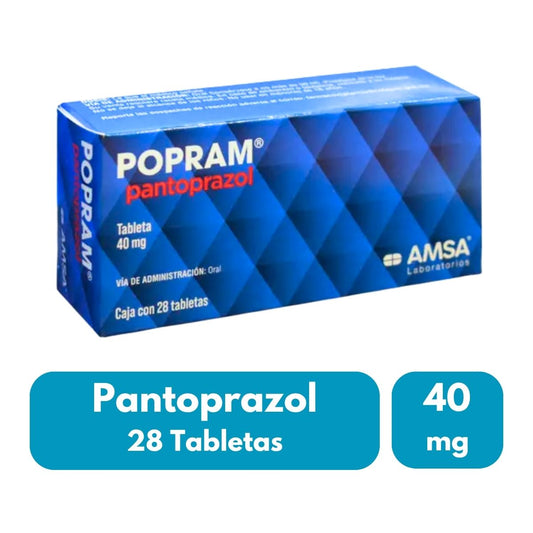 Popram (Pantoprazol) 40 mg caja con 28 tabletas | AMSA – Farmacia Sanorim