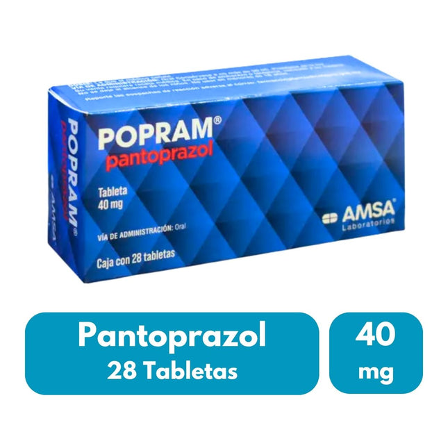 Popram (Pantoprazol) 40 mg caja con 28 tabletas | AMSA