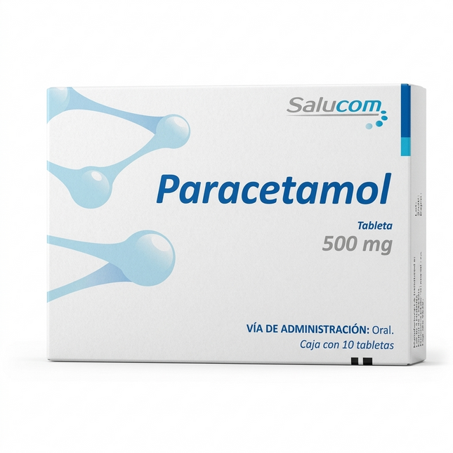 Paracetamol 500 mg Caja con 10 Tabletas