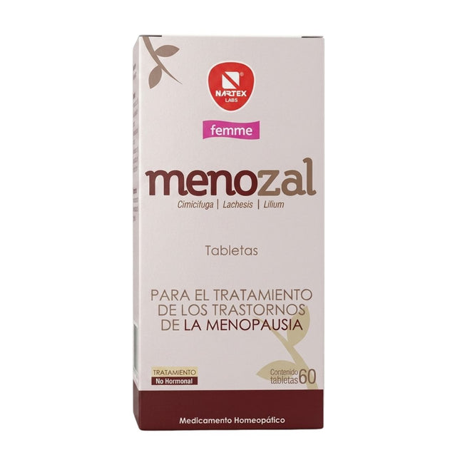 Menozal (Auxiliar en el Tratamiento de la Menopausia) Caja con 60 Tabletas| Nartex