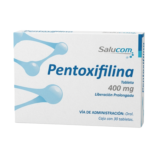Pentoxifilina 400 mg Lieracion Prolongada Caja con 30 Tabletas