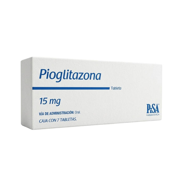 Pioglitazona 15 mg Caja con 7 Tabletas