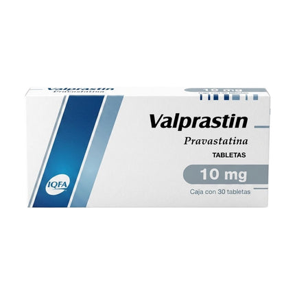 Valprastin (Pravastatina) 10 mg Caja con 30 Tabletas