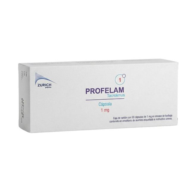 Profelam (Tacrolimus) 1 mg Caja con 50 Cápsulas
