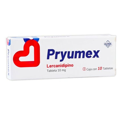 Pryumex (Lercanidipino) 10 mg Caja con 10 Tabletas)