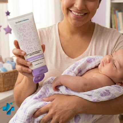 Quimoderm Baby Crema con Aceite de Almendras Dulces 225 ml | Hidratación y Protección para Piel de Bebé | Laboratorios Quimpharma