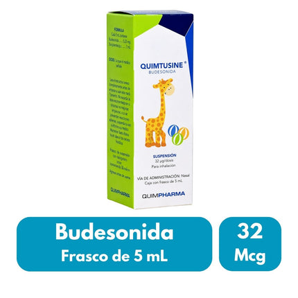 Quimtusine (Budesonida) 32 mcg Suspensión para Inhalación Infantil Frasco 6 mL