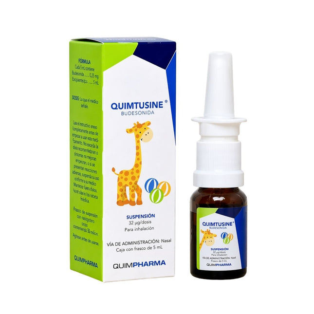 Quimtusine (Budesonida) 32 mcg Suspensión para Inhalación Infantil Frasco 6 mL