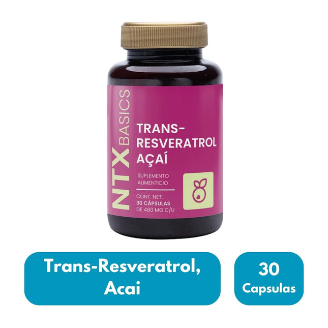 NTX Basics Trans-Resveratrol Acaí Frasco con 30 Cápsulas| Nartex