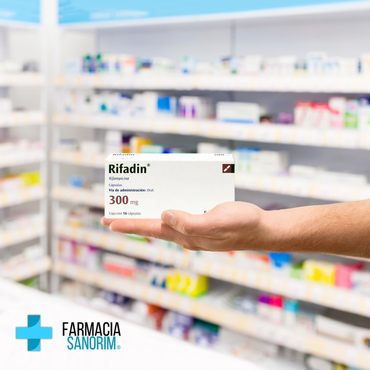 Rifadin (Rifampicina) 300 mg Caja con 16 Cápsulas – Farmacia Sanorim