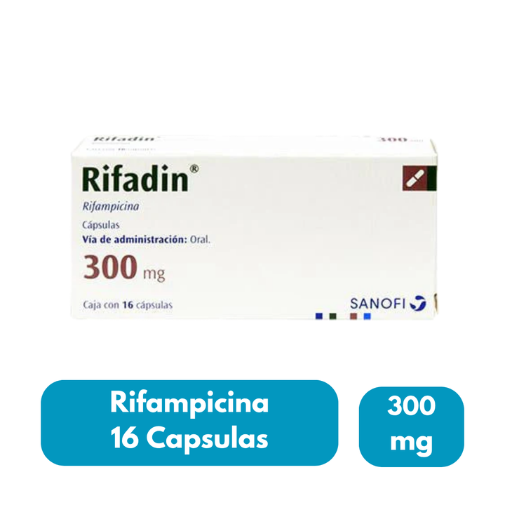 Rifadin (Rifampicina) 300 mg Caja con 16 Cápsulas – Farmacia Sanorim