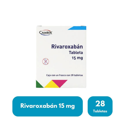 Rivaroxabán 15 mg Caja con 28 Tabletas | Camber Pharma