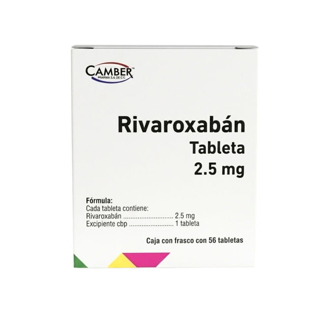 Rivaroxabán 2.5 mg Caja con 56 Tabletas | Camber Pharma