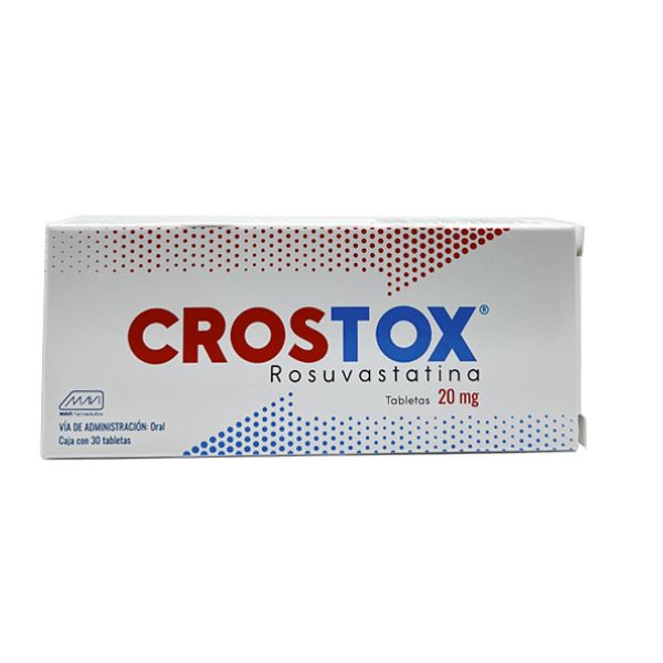 Crostox (Rosuvastatina) 20 mg  Caja con 30 Tabletas