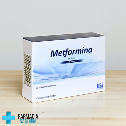Metformina 850 mg Caja con 30 Tabletas